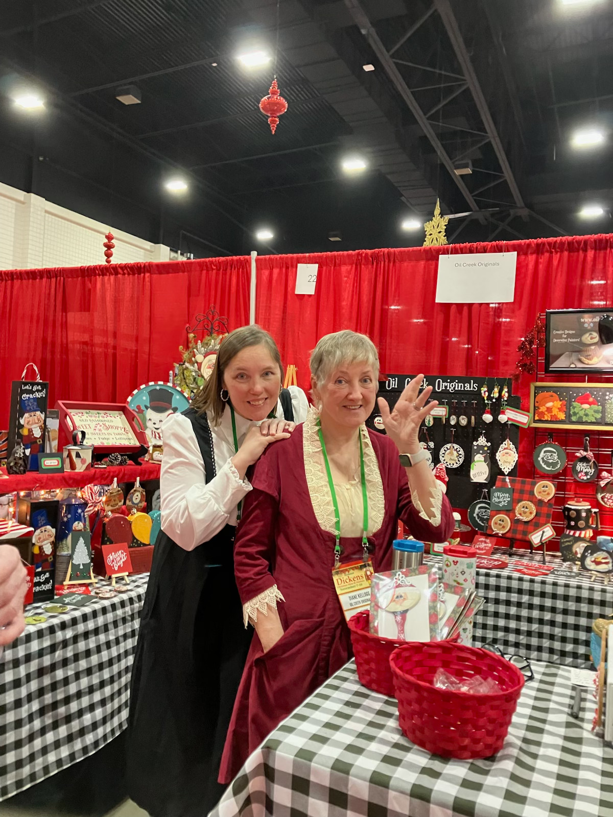 Diane Kellogg and family at Dickens Craftshow in Myrtle Beach SC